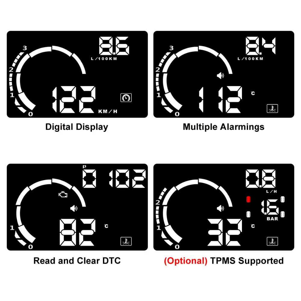 V-checker-H301-HUD-Head-Up-Display-OBD-II-Scanner-Car-Engine-Fault-Code-Reader-CAN