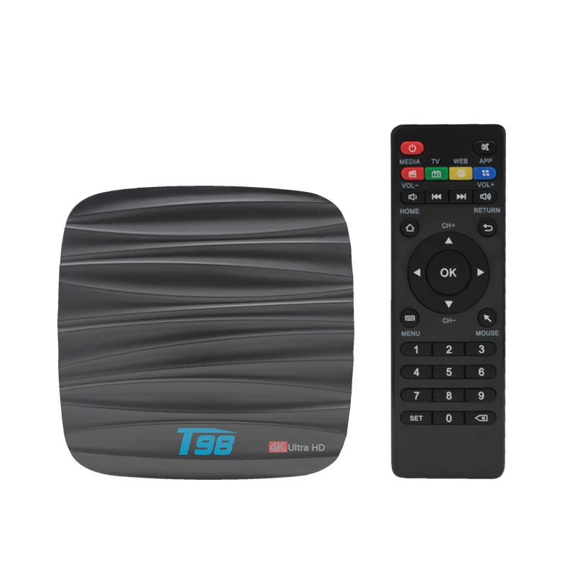 T98 Android 9,0 Мини ТВ приставка RK3328 4GB+ 32GB Wifi 2,4g с Bluetooth Smart tv Box HD 6K для смарт медиаплеера телеприставка