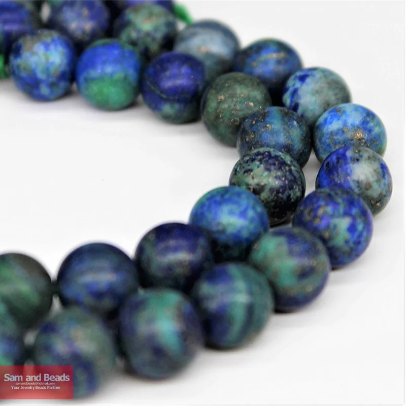 Matte Pietra Naturale Lapis Lazuli Naturali Malachite Azurite Agate Pietra Per La Collana Fare 4-10Mm 15 Pollici Mmab21