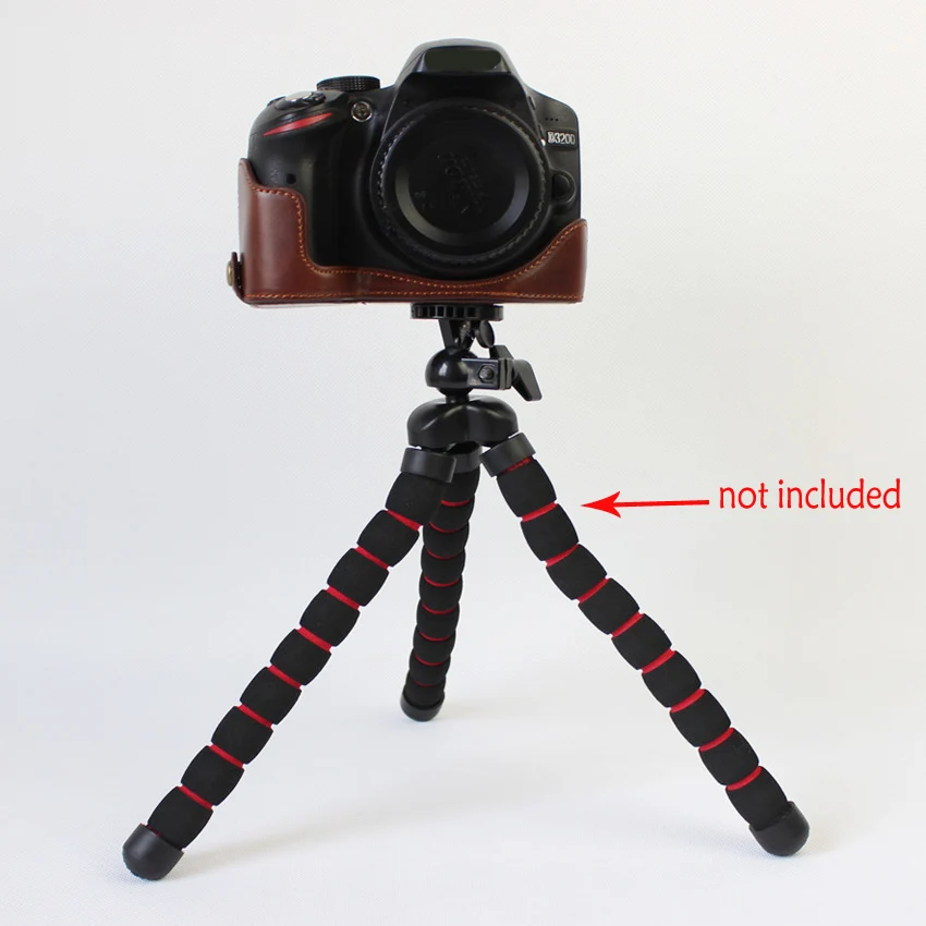 Сумка для камеры чехол Nikon D3400 D3300 D3200 D3100 DSLR из искусственной кожи с полукорпусом