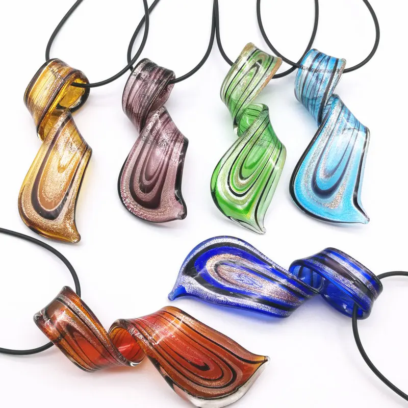 6 шт разноцветные витые стеклянные муранские Подвески ожерелье шик|murano pendant|glass