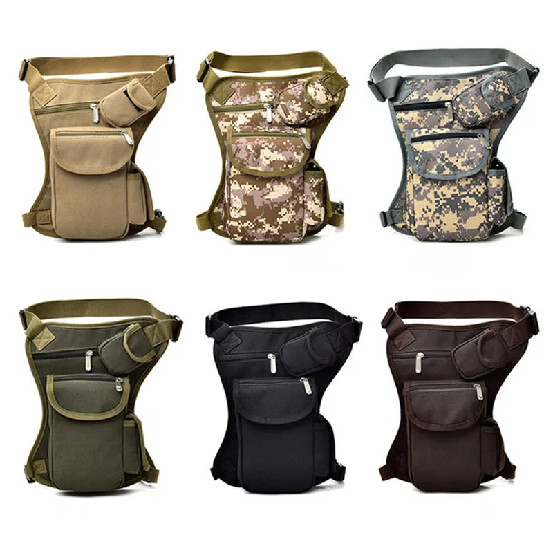 

Hot Selling Men Women Drop Leg Bag Canvas Multi-Pocket Cycling Waist Pouch Outdoor Sports Casual Bags -B5