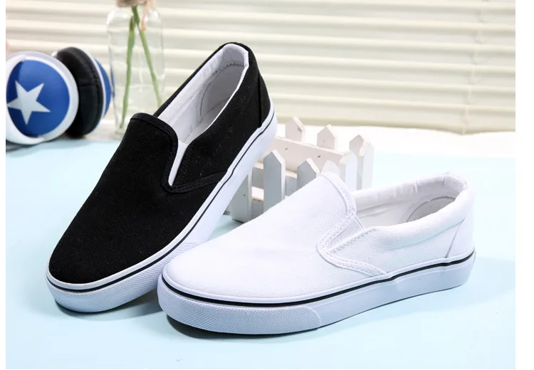YEELOCA/белая парусиновая обувь для пар; обувь без застежки; Тканевая обувь для учащихся; женская обувь на плоской подошве; белые женские кроссовки