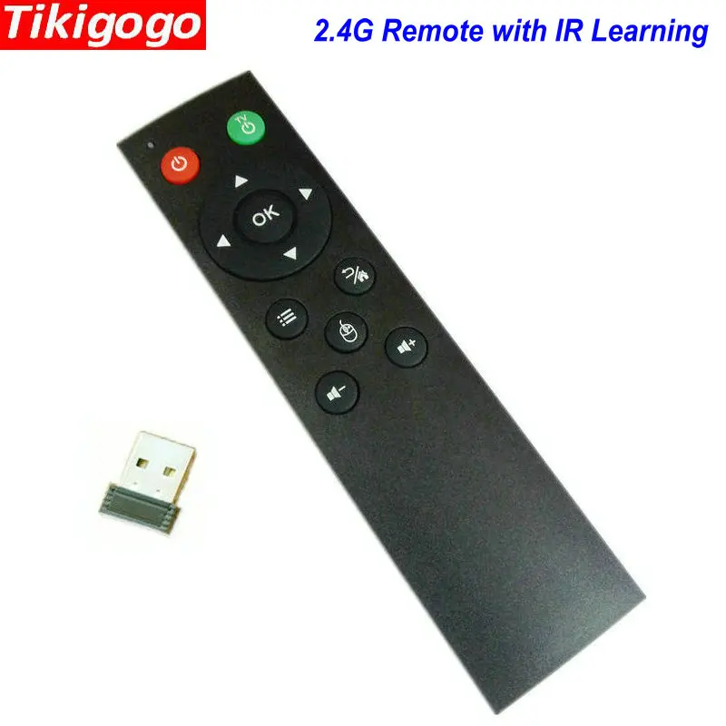 

Tikigogo 2.4G Air Mouse Remote Control controller with IR Learning for android smart tv box projector windows pc laptop etc