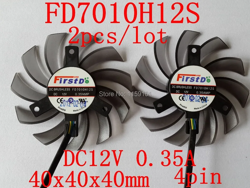 Free Shipping FD7010H12S 2pcs/lot 40x40x40mm DC12V 0.35A 75mm 4pin ...