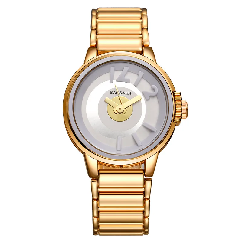 

BAOSAILI Top Brand Luxury Fashion Round Casual Silver Steel Elegant Ladies Quartz Watch Women Rose Gold Wristwatch Bs1042