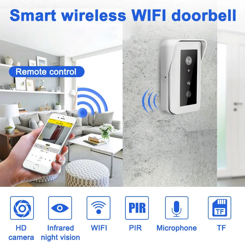 Беспроводной IP видеодомофон Smart Wi-Fi дверной Звонок камера ночного видения двухсторонний звуковой дверной звонок LCC77