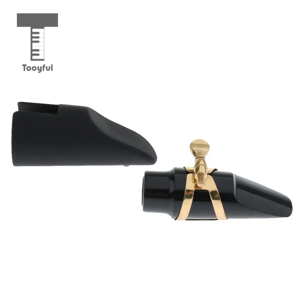 Tooyful 1 Set Black Metal Soprano Saxophone Mouthpiece with Ligature Cap for Sax Lovers