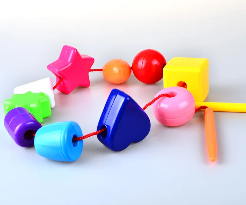 

Lacing & Stringing Rattle Beads with Chunky Needle Rope-Occupational Therapy,Autism,and Fine Motor Skills Toys for Baby Toddlers
