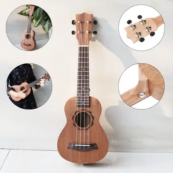 

21 Inch Soprano Ukulele Sapele Wood 15 Fret Four Strings Hawaii Guitar String Musical Instrument