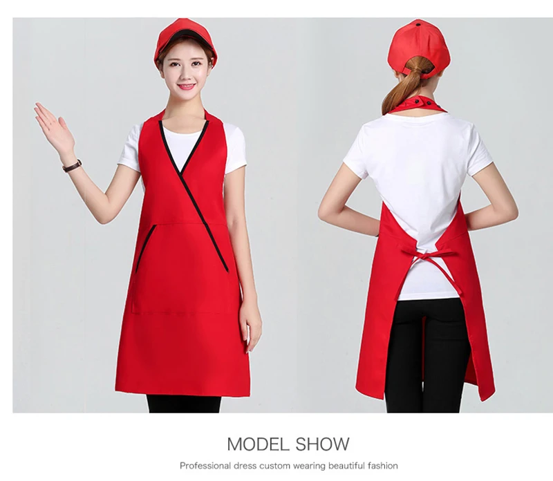 Kitchen tooling milk tea nail shop waiter overalls women fashion cotton28