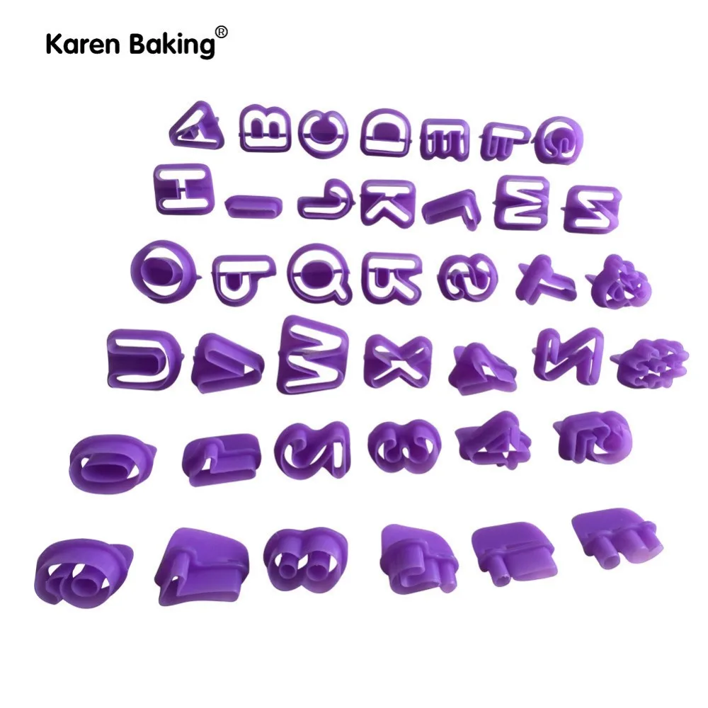 40 Pcs/Set Letters Numbers Alphabet Plastic Cake Decorating Tool Font