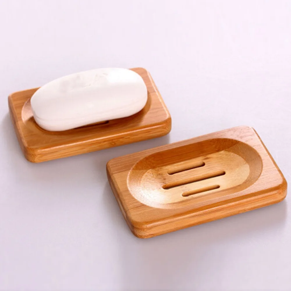 

Worldwide Natural Bamboo Wood Soap Dish Storage Holder Bath Shower Plate Bathroom