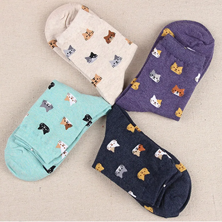 [COSPLACOOL] 5 colors meias sokken Hosiery Ladies cute Female Autumn New sock Animal cartoon cat lovely for women cotton socks