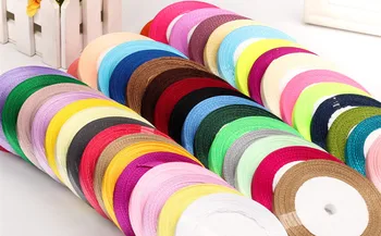 

6mm 25 yards Single Face Silk Satin Ribbon Decorative Gift Packing Wedding Crafts Christmas Free Shipping
