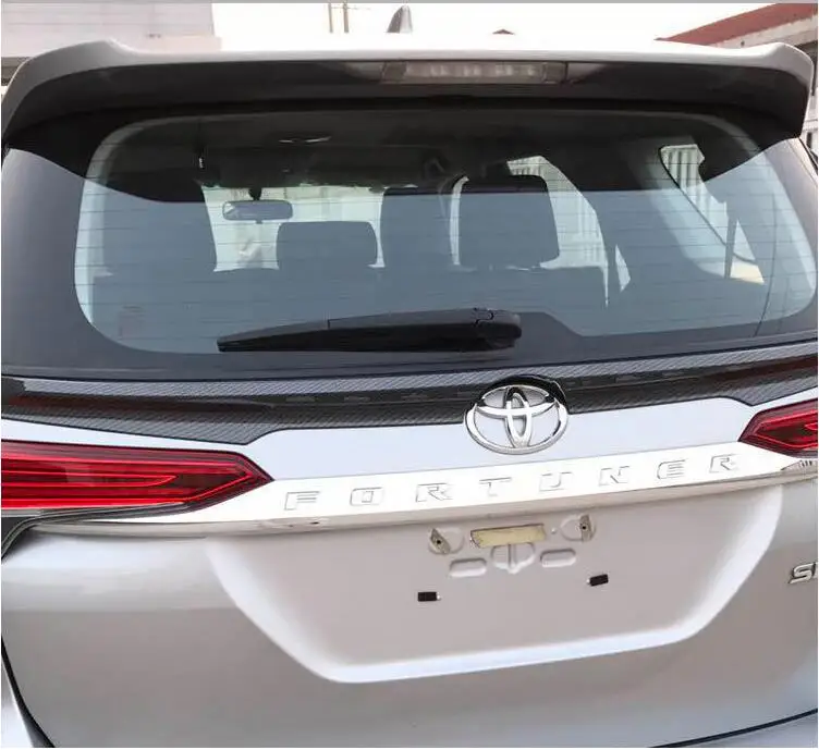 Краска заднего крыла багажника двери спойлер для Toyota Fortuner по EMS - Цвет: ABS carbon fiber