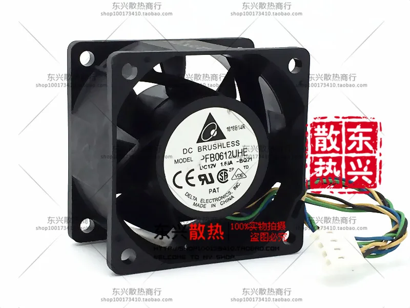 Ventilador de Refrigeração Grosso Super do Volume de ar Bola Dupla de Fios 6038 Pfc0612de 12v 1.68a Novo Original