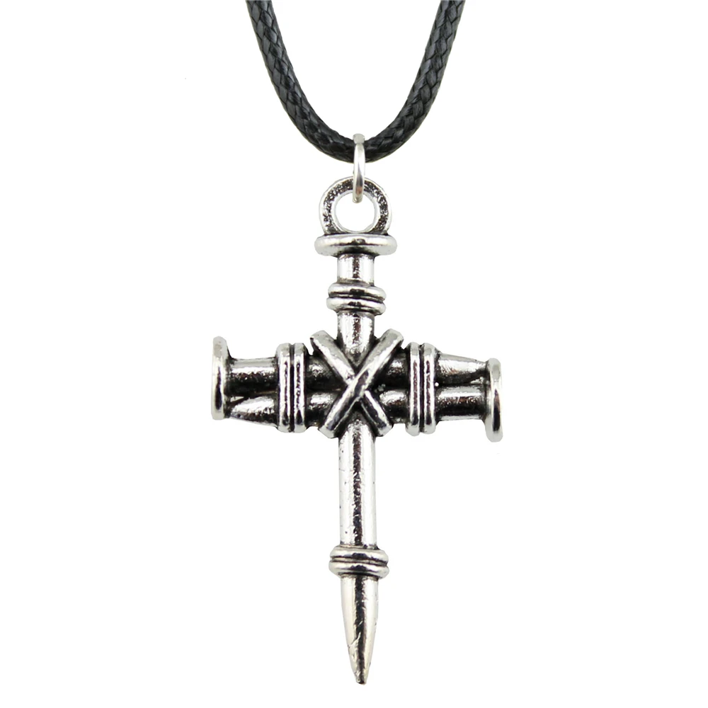 Wholesale Price 34*20mm (1.34*0.79 inches) Nail Cross Pendant Leather ...