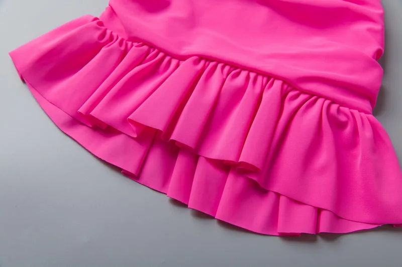 Купальные костюмы для девочек из 3 предметов, розовый детский купальный костюм с длинными рукавами и рашгардом upf50+ пляжный комплект бикини для девочек-подростков, купальный костюм