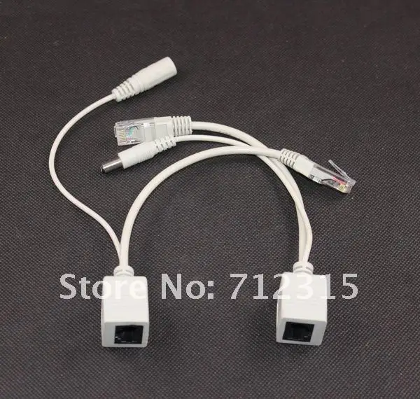  2015 Best PoE cable Power Over Ethernet Injector Splitter Cable 19cm Adapter PoE Kit  for IP camera 10pairs/lot ,free shipping 