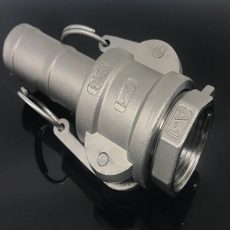 

Quick connect hose Tail Barb 304 Stianless Steel Type C+A Socket Camlock Fitting Cam and Groove Coupler inside the wire joint