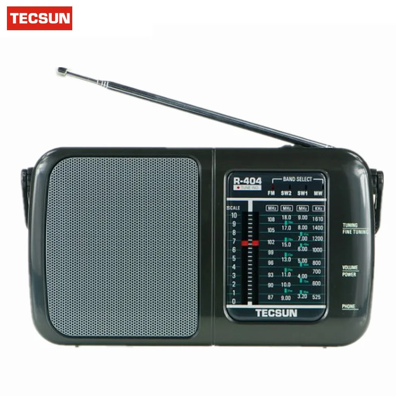 

Tecsun R-404 R404 High Sensitivity FM Radio MW SW Radio Receiver FM WM SW1 SW2 With Built-In Speaker Portable Radio Broadcast