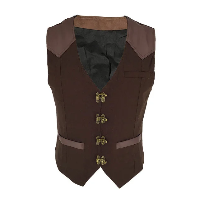 Brown-Sleeveless-Medieval-Retro-Clothes-Men-Gothic-Punk-Rock-Clothing-Steampunk-Jacket-Victorian-Vest-Vintage-Coat