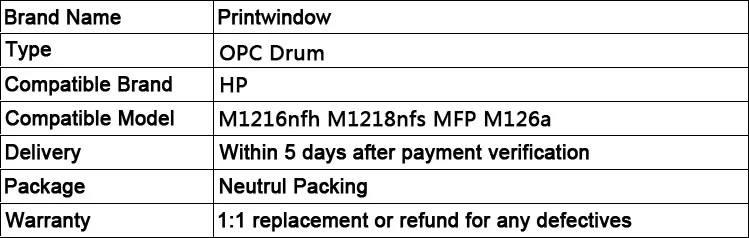 Printwindow высококачественный совместимый OPC барабан для hp M1216nfh M1218nfs MFP M126a