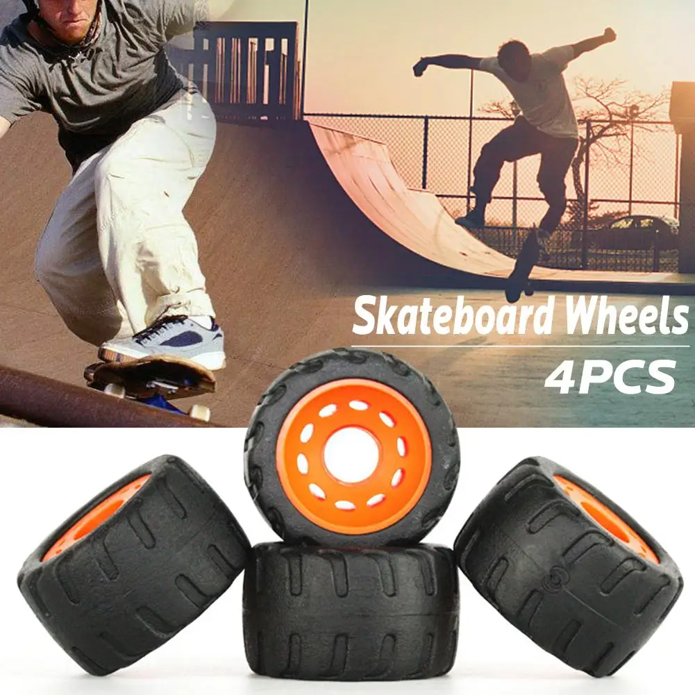 4 قطعة/المجموعة لوح التزلج عجلات 76*45 ملليمتر دائم بو مكافحة يهتز المطاط عجلة Longboard كروزر عجلات واحدة و مزدوجة الروك عجلة