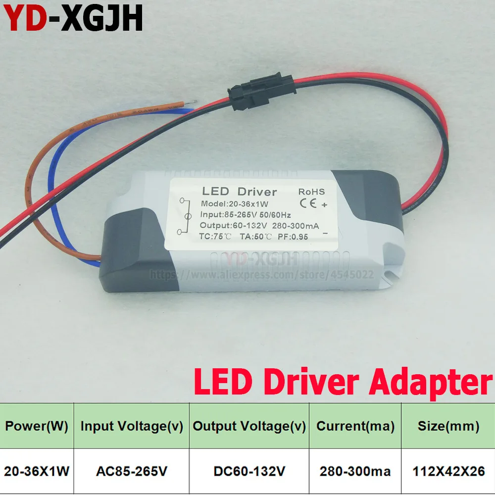 

2PCS 220V LED Constant Current Driver 4-7 8-12 12-18 18-24 20-36X1W Power Supply Output 300mA 240mA External For LED Downlight