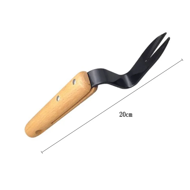 Garden Weed Trimming Tool Fork Head Hand Weeding Machine Wooden Handle Garden weed shovel - Цвет: wood