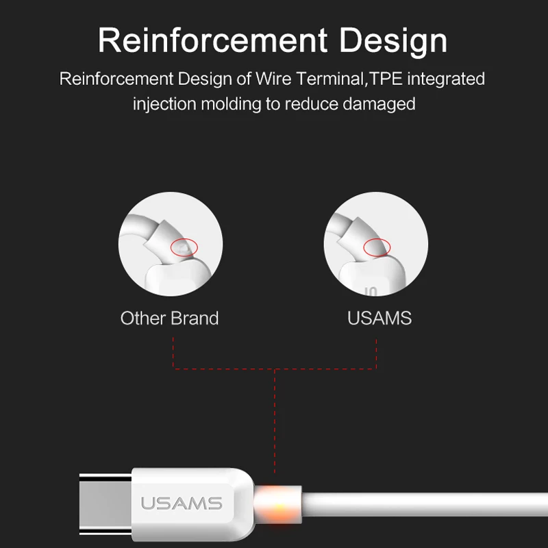 5 шт./партия Тип C usb кабель USAMS зарядки и синхронизации для почти все тип c