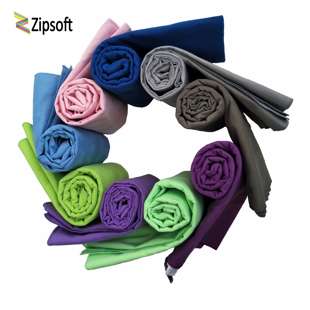 Пляжное полотенце Zipsoft большое быстросохнущее из микрофибры для ванной кемпинга