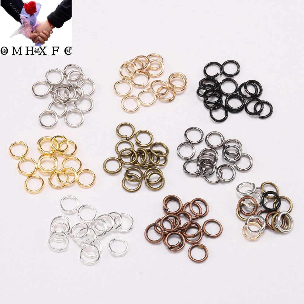 OMH Wholesale200pcs 4 5 6 8 10mm gold and silver ring open DIY jewelry making necklace bracelet found connector AC02 | Украшения и