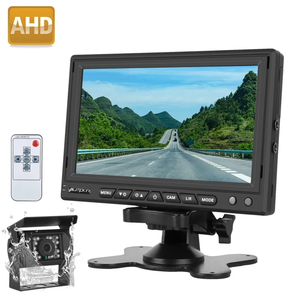 Koop Pompoen 7 #039; #039;LCD TFT Auto Monitor voor Achteruitkijkspiegel Camera Auto Parking Backup Reverse Monitor Nachtzicht Auto Reverse monitor