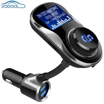 

VODOOL 1.4in Car Bluetooth Hands-free Kit With USB Charger Auto FM Transmitter Voiture MP3 WMA Player Support TF card