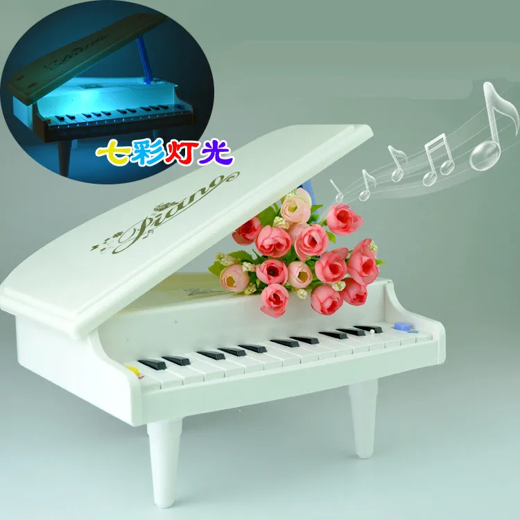 Mini Simulation Piano Toy Pre school Music font b Instrument b font Toy White Colorful Lights
