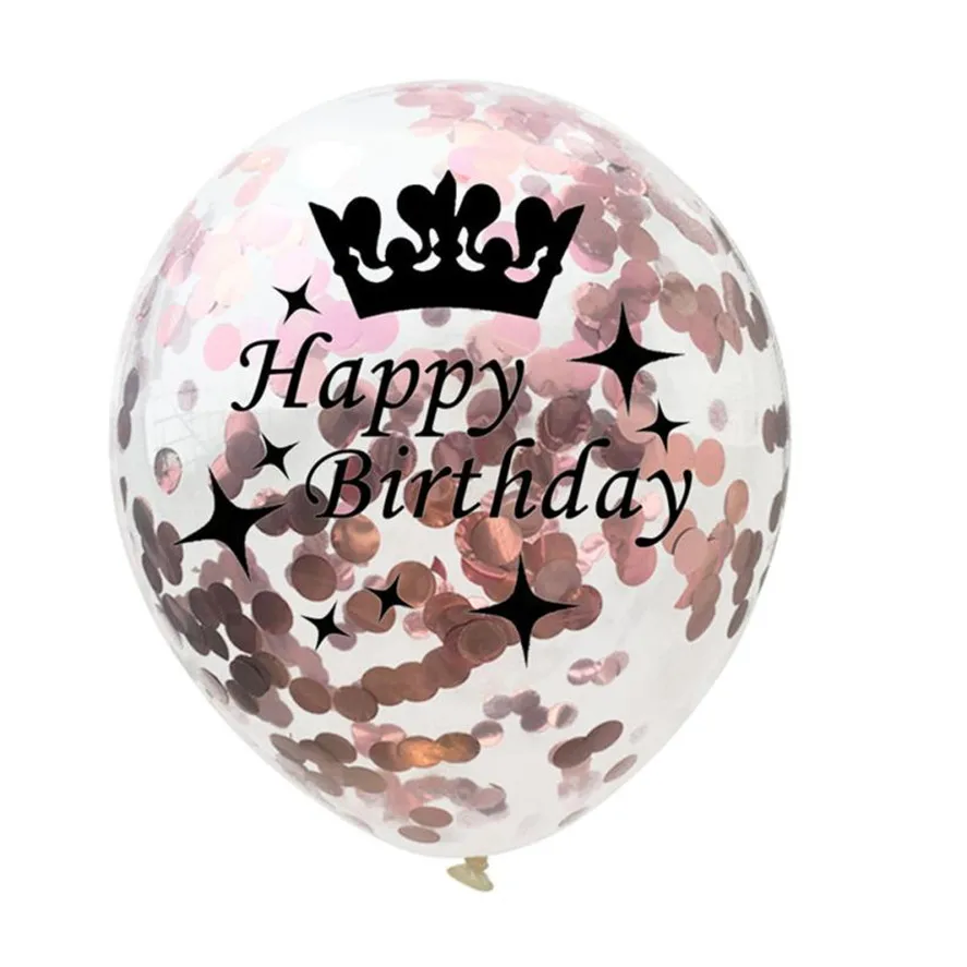 

2018 New Birthday Party Balloon 5pcs 12 inch Rose Gold Series Foil Latex Balloon Set Helium Star Wedding Birthday Party Decor 15