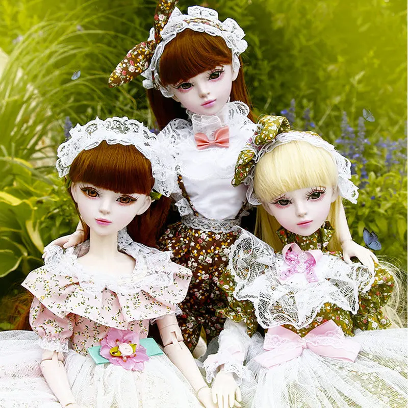 60 см модные куклы в стиле Лолиты для девочек Bjd 1/3, полный набор, большой 23 шарнирные оригинальные куклы ручной работы, игрушки для девочек для детей, подарок на день рождения