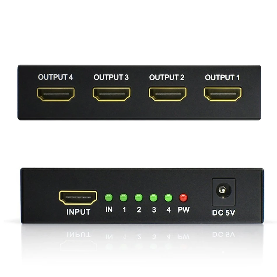 Сплиттер BESIUNI 4K HDMI Full HD 1080p видео переключатель 1X2 1X4 двойной дисплей для HDTV DVD PS3