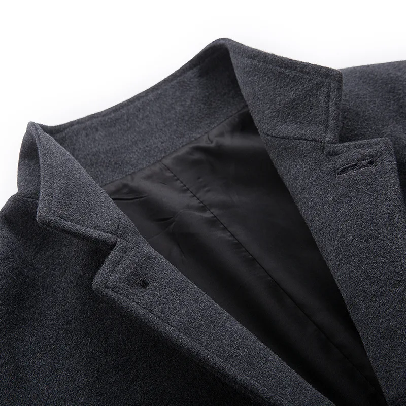 Black Hommes En Laine Mode Moyen breasted Hiver Single Automne D'affaires Long Mens Veste De Cachemire Masculin gray Pardessus Manteau Décontracté hrtdxBsCQ