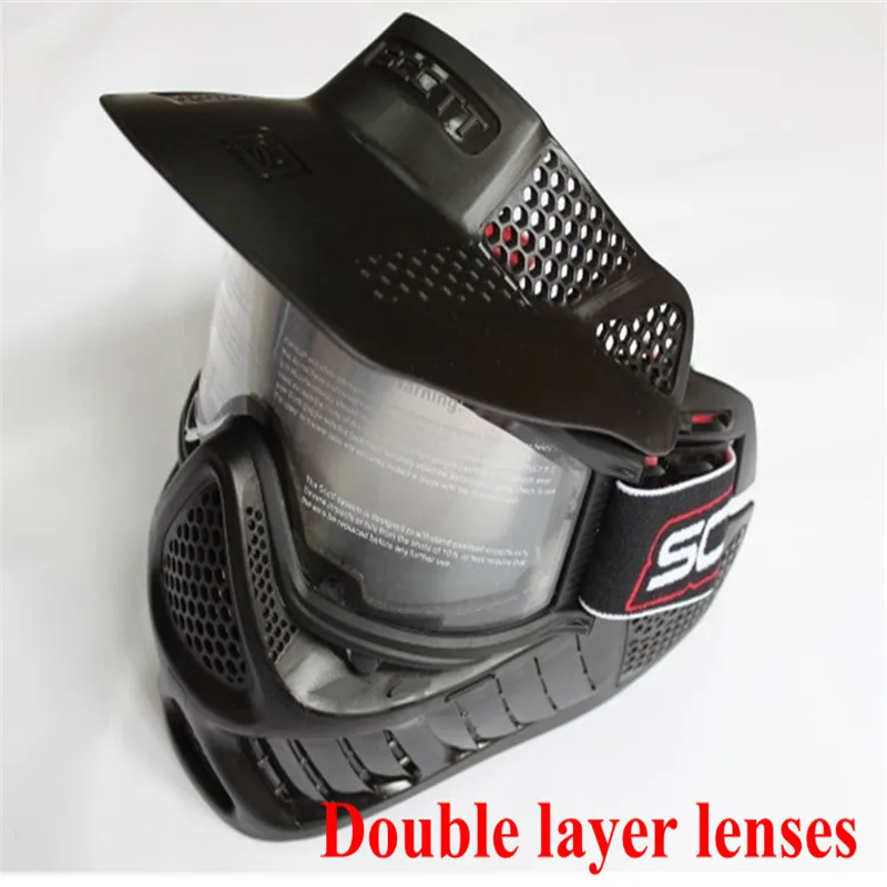 2PCS Double layer lenses outdoor Sports Anti fog bulletproof airsoft