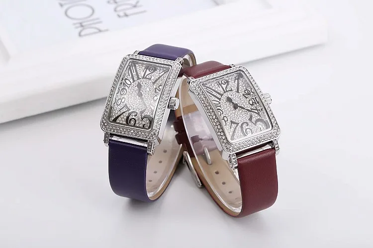 Женские кварцевые часы модные повседневные с кристаллами алмаза|Женские часы| |