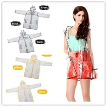 2017 HOT sale Womens Girls Transparent Rain Coat PVC Vinyl Hooded Runway Style Clear Fashion Rain