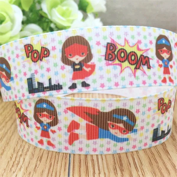 POW BANG BINGDO BOOM напечатанная лента Grosgrain Полиэстеровая корсажная лента одежда для пекарни Diy материал 10 ярдов - Цвет: 25mm style 9