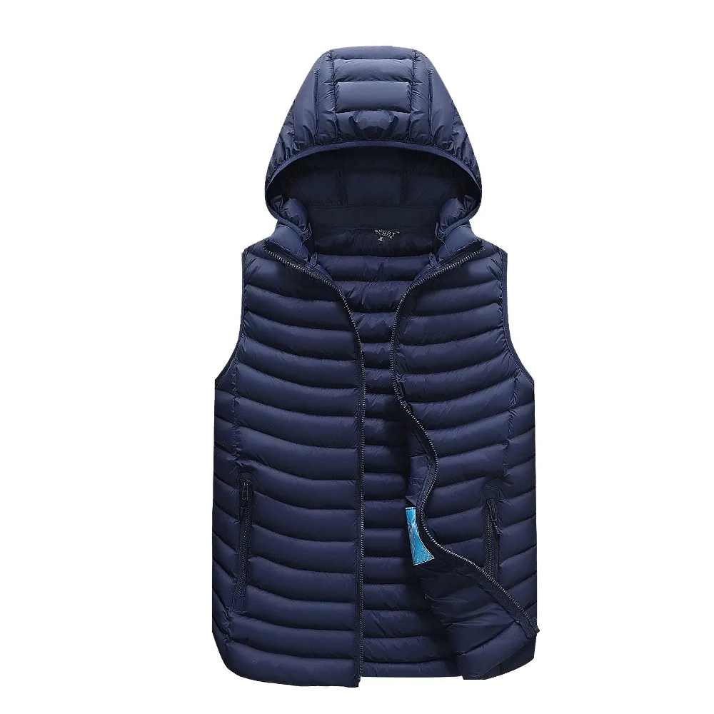 

New Stylish Autumn Winter Vest Men High Quality Hood Warm Sleeveless Jacket Waistcoat Male's Fashion Clothing