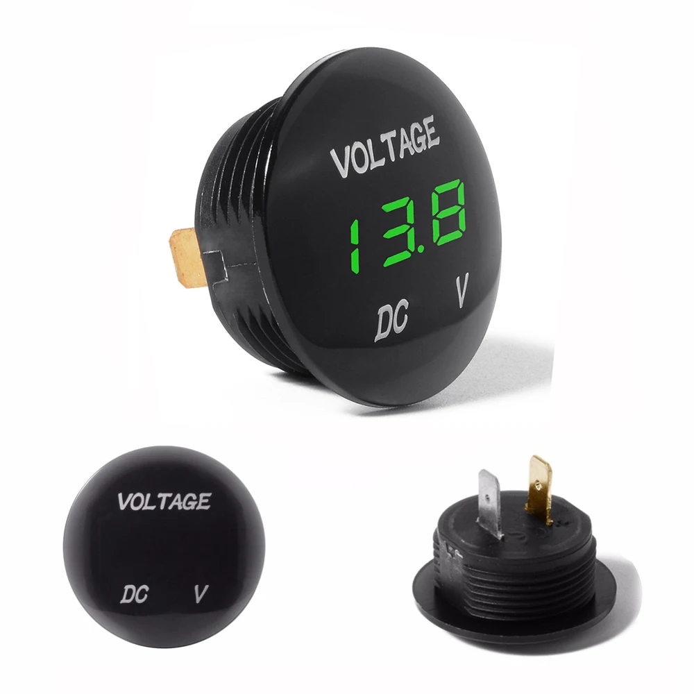Car-Motorcycle-DC12V-24V-Green-LED-Panel-Digital-Voltage-Meter-Display-Voltmeter