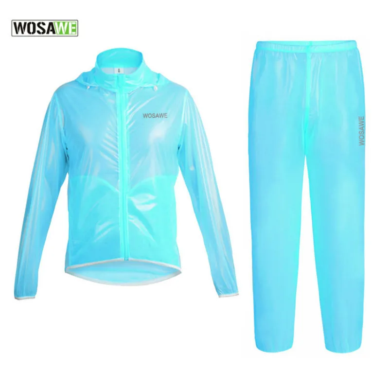 

WOSAWE Cycling Raincoat Jacket Hooded Waterproof Outerwear Running MTB Bicycle Rain Jackets Jersey Reflective Cycling Clothing