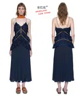 Save 12.25 on self portrait dress summer bling robe femme paillettes sexy see through crochet lace sequin spaghetti strap split backless dress