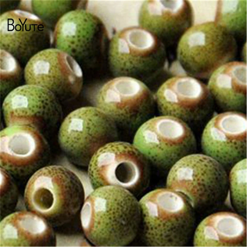 BoYuTe 50Pcs 6MM Ceramic Beads Porcelain Diy Hand Made Beads Jewelry Making (2)